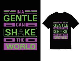 A black and purple t-shirt with text typography t shirt design vector