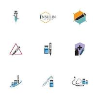 insulin injection icon illustration simple design element vector logo template