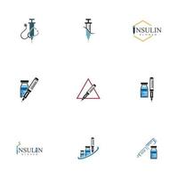 insulina inyección icono ilustración sencillo diseño elemento vector logo modelo