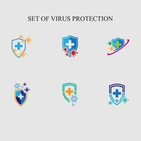 virus proteccion logo y símbolo vector