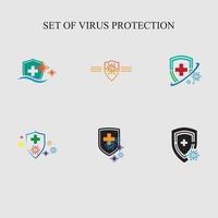 virus proteccion logo y símbolo vector