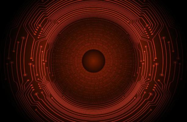 Modern Holographic Circle on Technology Background