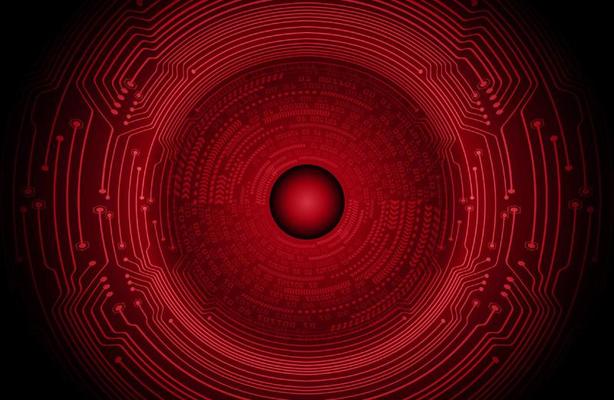 Modern Holographic Circle on Technology Background