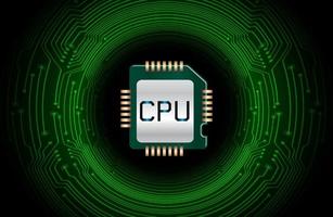 Modern Cybersecurity CPU Chip on Technology Background vector