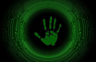 Modern Cybersecurity Finger Print on Technology Background vector