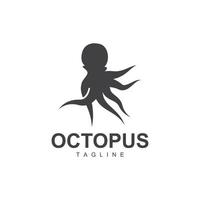 Octopus Logo, Simple Line Design, Sea Animal Vector Japanese Seafood Ingredient, Icon Symbol Illustration