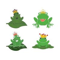 King frog logo icon template design vector