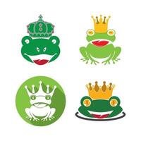 King frog logo icon template design vector