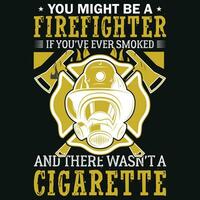 Firefighter graphics t-shirt design vector