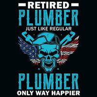 Plumber graphics tshirt design vector