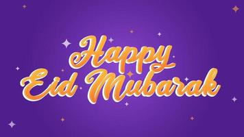 contento eid Mubarak 3d vector tipografía estilo