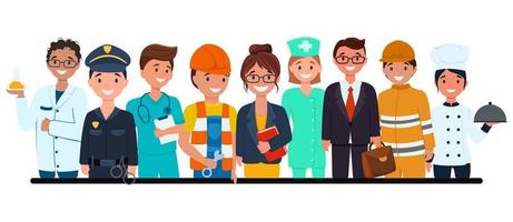 Professional workers, International Labor Day. Set of characters, people from different professions vector