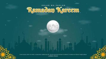 Ramadán saludo bandera vector diseño