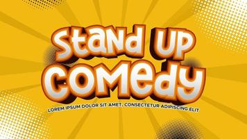 Stand UP Comedy 3D Style Typography vector