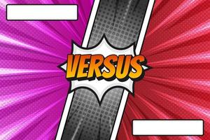 Duel comic pop art style versus background with explosion rays vector