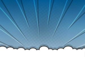 Blue comic book background with cloud vector