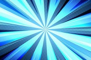 Blue light sunburst background with halftone vector