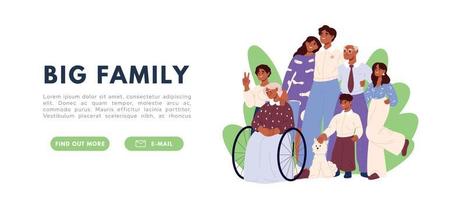 familia multitud. diferente grupo personas comunidad juntos. plano vector aislado ilustración