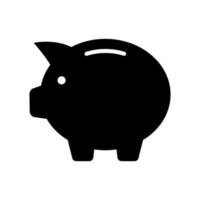 Black piggy bank. Financial investment accumulation and cash savings with saving budget and profitable vector deposits