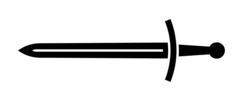 Knight sword icon. Medieval sharp crusader weapon for combat and antique duels with vector enemy