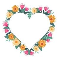 Flower heart frame vector illustration