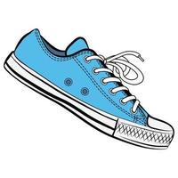 Vector illustration of a shoe in blue color and white background