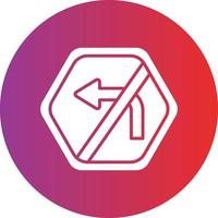 Vector Design No Left Turn Icon Style