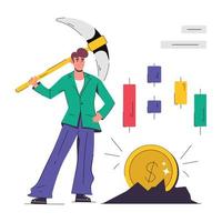 Trendy Dollar Mining vector