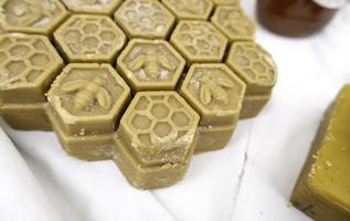 Natural beeswax for candles photo