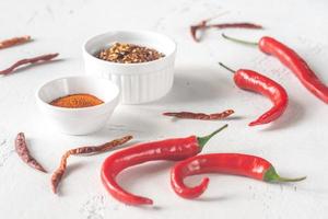 Assortment of chili pepper foods photo