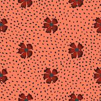 Chamomile flower seamless pattern in simple style. Abstract floral endless background. vector