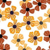 Abstract floral seamless pattern in simple style. Chamomile flower endless background. vector