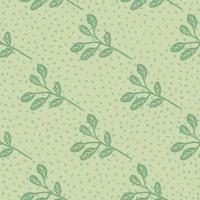 Simple branches with leaves seamless pattern. Organic endless background. Decorative forest leaf endless wallpaper. vector