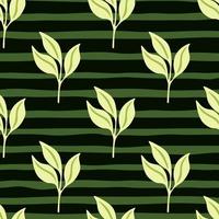 Simple leaves Seamless pattern. Decorative forest leaf endless wallpaper. Organic background. vector