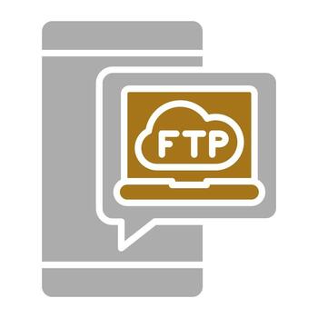 Ftp Protocol Vector Icon Style