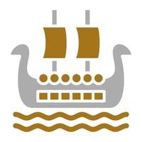 Viking Ship Vector Icon Style