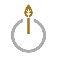 Eco Power Button Vector Icon Style