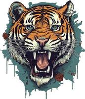 abstract tiger face illustration vector design