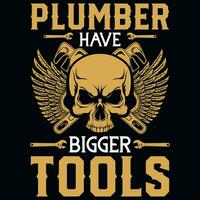 Plumber graphics tshirt design vector