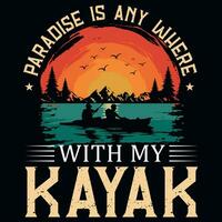 kayak gráficos camiseta diseño vector