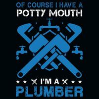 Plumber typography graphics tshirt design vector