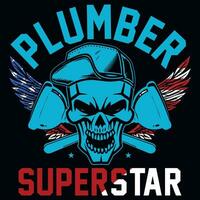 Plumber typography graphics tshirt design vector