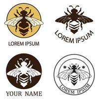 icono de diseño de ilustraciones de logotipo de abeja vector