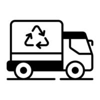 An amazing vector design of recycling truck in trendy style, garbage truck symbol icon, easy to use in web, mobile apps and all presentation projects