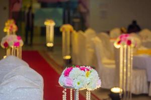 Colorful paper flowers Wedding decoration in traditional wedding in Bangladesh. photo