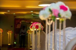 Colorful paper flowers Wedding decoration in traditional wedding in Bangladesh. photo