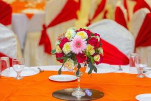 Wedding program Table decoration in traditional wedding in Bangladesh. photo