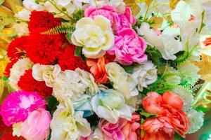 Multi color Hand made paper flower, Wedding decoration and colorful wedding stage in Bangladesh. photo