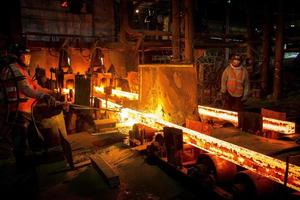 Bangladesh May 19, 2015 Workers are working inside a Steel Mill, Demra, Dhaka, Bangladesh photo