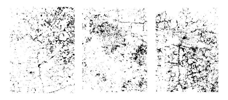Distressed detailed overlay textures of rough surfaces, cracked wall, stone and old paint. Grunge backgrounds. One color graphic resources.